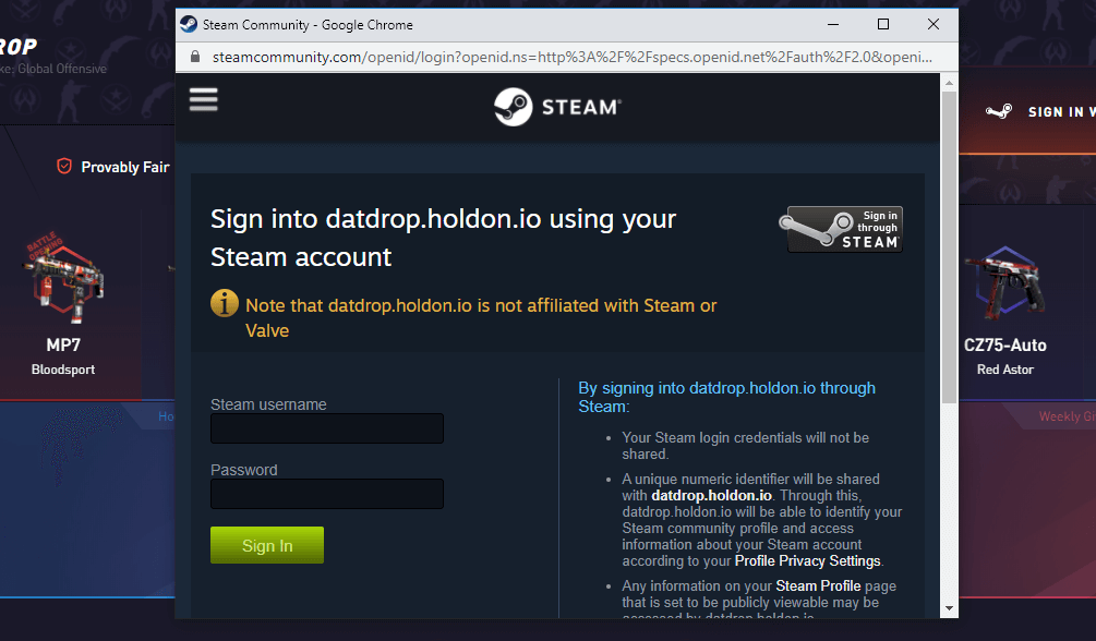 datdrop sign in