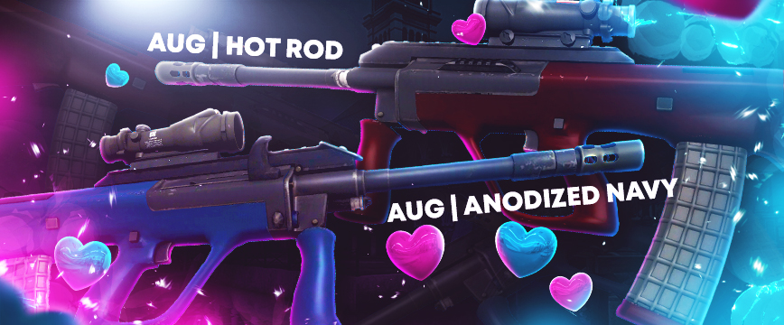 AUG Anodized Navy and AUG Hot Rod