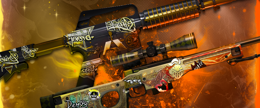 AWP Dragon Lore and M4A1-S Knight