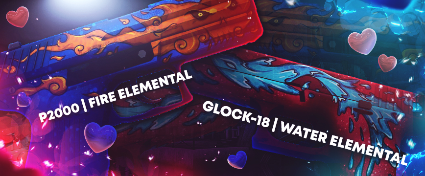 Glock-18 Water Elemental and P2000 Fire Elemental